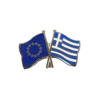 UE + Grèce Pin's drapeaux croisés