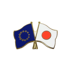 UE + Japon Pin's drapeaux croisés