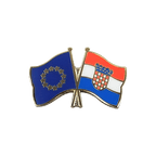 UE + Croatie Pin's drapeaux croisés