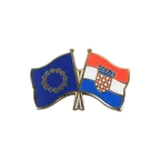 UE + Croatie Pin's drapeaux croisés