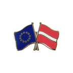 UE + Lettonie Pin's drapeaux croisés