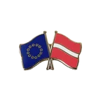 EU + Latvia Crossed Flag Pin