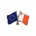 EU + Malta Crossed Flag Pin