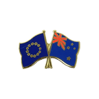 UE + Nouvelle Zélande Pin's drapeaux croisés