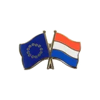 UE + Pays-Bas Pin's drapeaux croisés