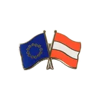 EU + Austria Crossed Flag Pin