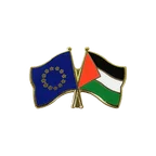UE + Palestine Pin's drapeaux croisés