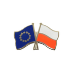 UE + Pologne Pin's drapeaux croisés