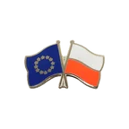 UE + Pologne Pin's drapeaux croisés