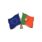 EU + Portugal Crossed Flag Pin