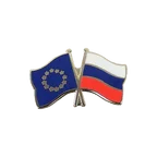 EU + Russia Crossed Flag Pin