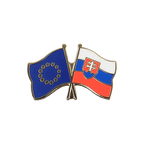 UE + Slovaquie Pin's drapeaux croisés