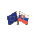 EU + Slovakia Crossed Flag Pin