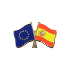 UE + Espagne Pin's drapeaux croisés