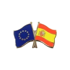 UE + Espagne Pin's drapeaux croisés