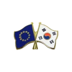 UE + Corée du Sud Pin's drapeaux croisés
