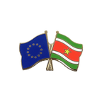 UE + Suriname Pin's drapeaux croisés
