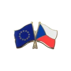 UE + République tchèque Pin's drapeaux croisés