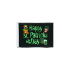 Happy St. Patrick's Day Fête de la Saint-Patrick Noir Fanion 10 x 15 cm