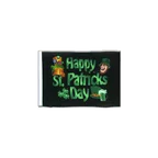 Fanion Happy St. Patrick's Day Fête de la Saint-Patrick Noir 10 x 15 cm