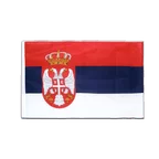 Serbien mit Wappen Hohlsaum Flagge PRO 60 x 90 cm