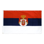 Drapeau Serbie avec blason - 90 x 150 cm CV