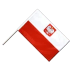 Drapeau sur hampe PRO Pologne avec aigle 60 x 90 cm