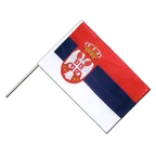 Drapeau sur hampe PRO Serbie avec blason 60 x 90 cm