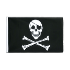 Pirat Skull and Bones Hohlsaum Flagge ECO 60 x 90 cm