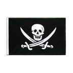 Pirat Zwei Schwerter Hohlsaum Flagge ECO 60 x 90 cm