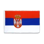 Serbien mit Wappen Hohlsaum Flagge ECO 60 x 90 cm