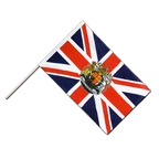 Großbritannien mit Wappen Stockflagge ECO 60 x 90 cm