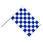 Kariert Blau-Weiß Stockflagge ECO 60 x 90 cm