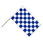 Kariert Blau-Weiß Stockflagge ECO 60 x 90 cm