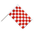 Kariert Rot-Weiß Stockflagge ECO 60 x 90 cm