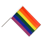 Regenbogen Stockflagge ECO 60 x 90 cm