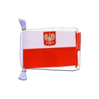 Mini Guirlande fanion Pologne avec aigle 15 x 22 cm, 3 m