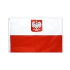 Poland with eagle Grommet Flag PRO 2x3 ft