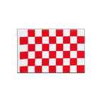Kariert Rot-Weiß Minifahne 15 x 22 cm