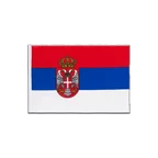 Fanion Serbie avec blason 15 x 22 cm