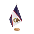 Holz Tischflagge Amerikanisch Samoa 15 x 22 cm