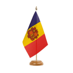 Andorra Holz Tischflagge 15 x 22 cm