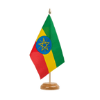 Éthiopie avec étoile Drapeau de table 15 x 22 cm, bois