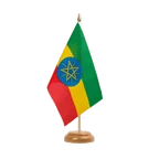 Holz Tischflagge Äthiopien mit Stern 15 x 22 cm