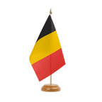 Tischflagge Belgien - 15 x 22 cm Holz