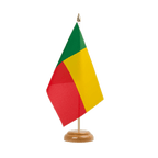 Benin Holz Tischflagge 15 x 22 cm