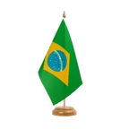 Drapeau de table Brésil 15 x 22 cm, bois