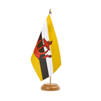 Brunei Holz Tischflagge 15 x 22 cm