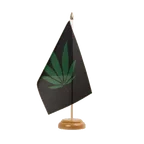 Holz Tischflagge Cannabis 15 x 22 cm