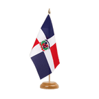 Dominikanische Republik Holz Tischflagge 15 x 22 cm
